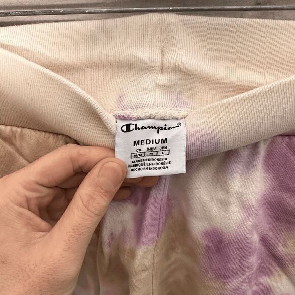 Champion Mens Purple White Tan Tie Dye Active Sweat Shorts Size Medium - Picture 5 of 9